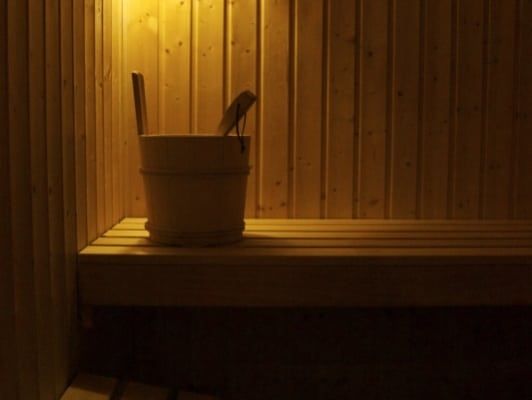 The hotel sauna