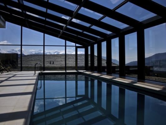 The indoor swimming pool of Grand Forest Metsovo
